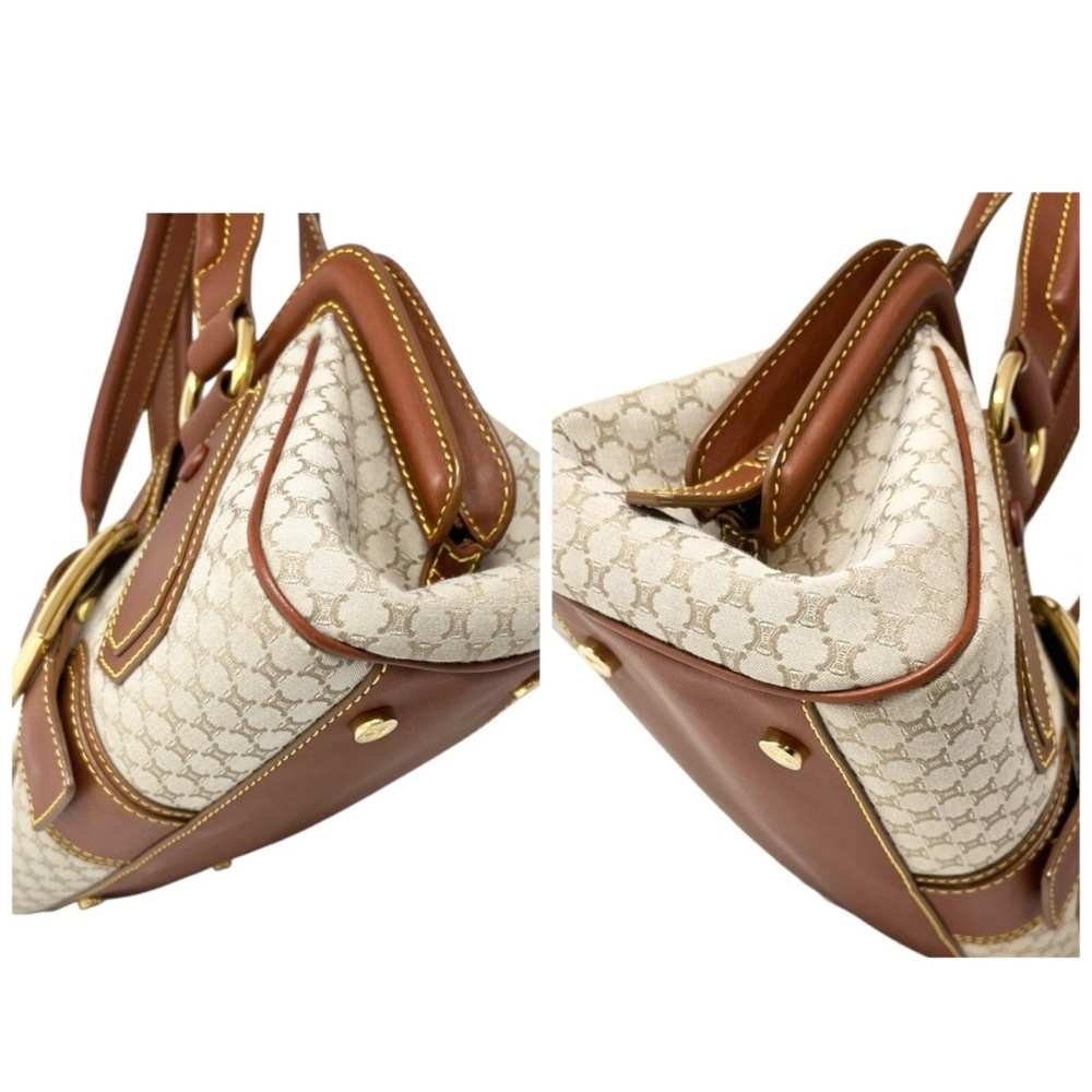 CELINE Vintage Macadam Canvas & Leather Satchel Doctor Bag, Stunning Condition - Picture 8 of 14